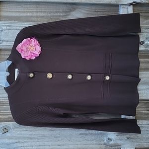 San Remo sm cardigan brown, 5 button front jacket, vintage